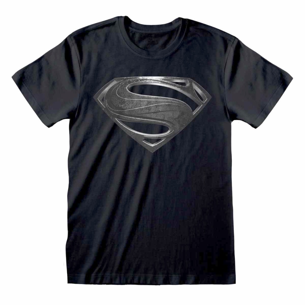 DC Comics Justice League - Superman Black Logo Herren T-Shirt - Schwarz